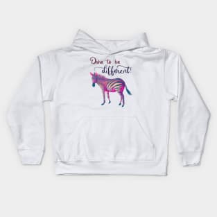 Dare to be Different - Pink &amp; Blue on white Kids Hoodie